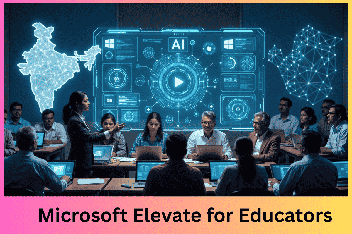 Microsoft Elevate for Educators India classroom AI hologram