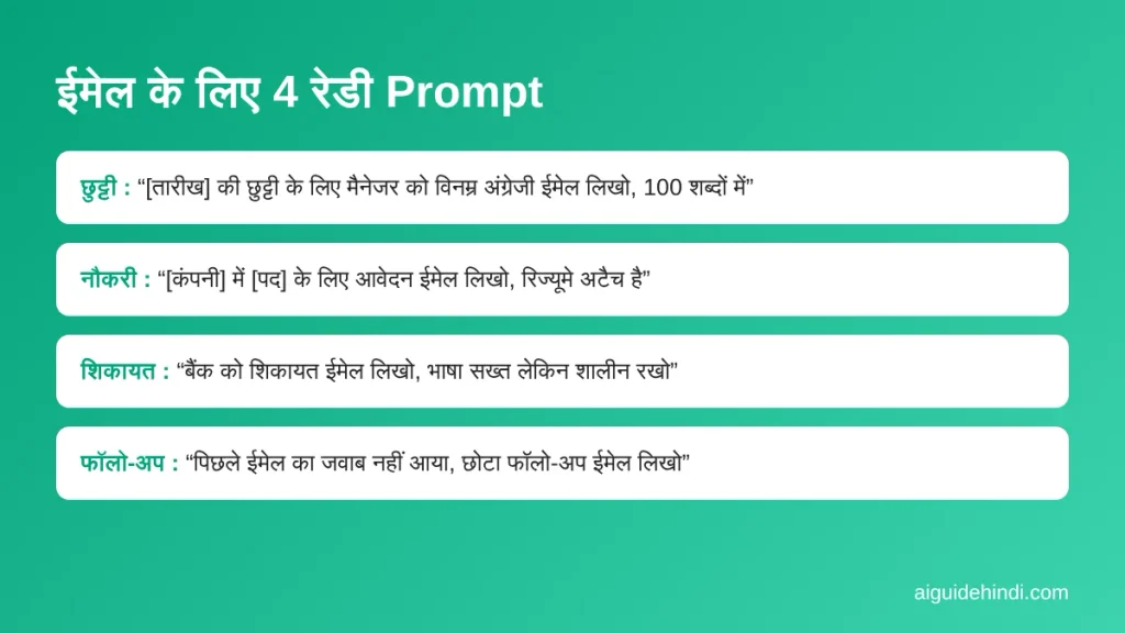 How to write email with AI - ईमेल के लिए रेडी Prompt